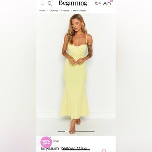New with Tags, yellow maxi dress